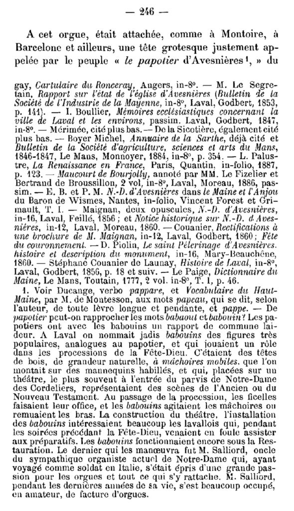 Papotier d’orgue du XVIe siècle