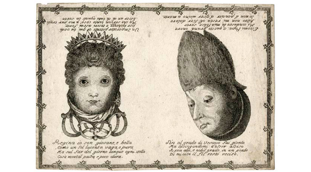 Portraits inversés, Italie circa 1700